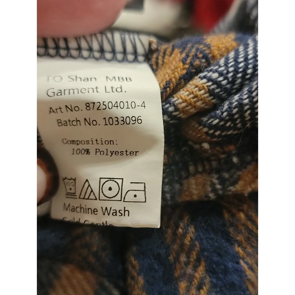 Unbranded Blue Tan Plaid Long Sleeve Flannel Bodysuit 12-18M‎ Onesie